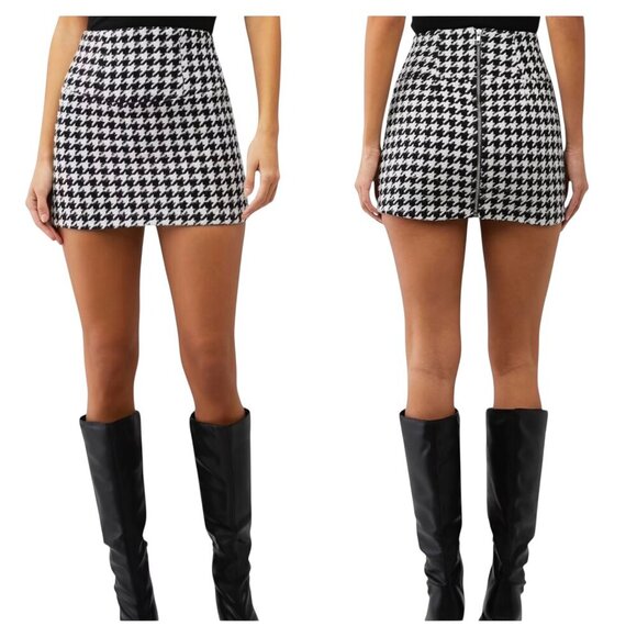 For Love and Lemons Bonnie Houndstooth Mini Skirt 2X NWT - Picture 1 of 5